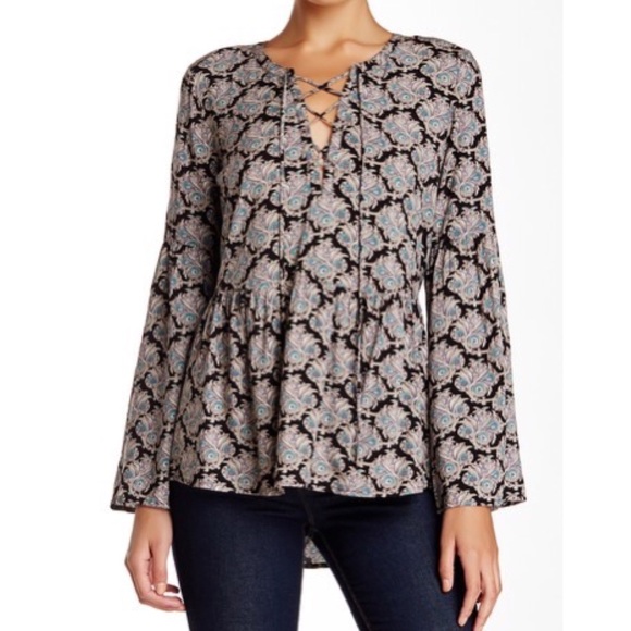 Daniel Rainn Tops - Daniel Rainn Poet Lace-Up Front Blouse XL
